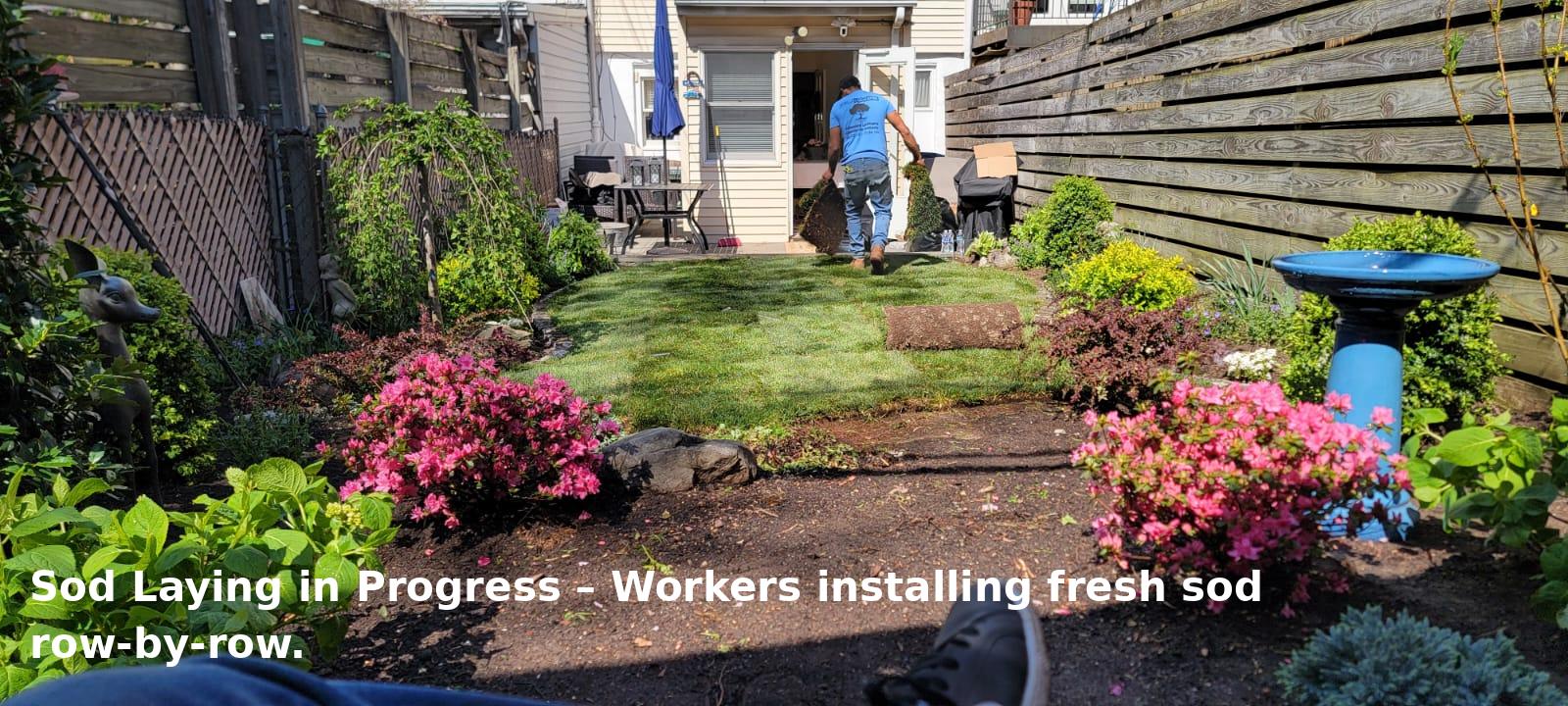 Sod Laying In Progress